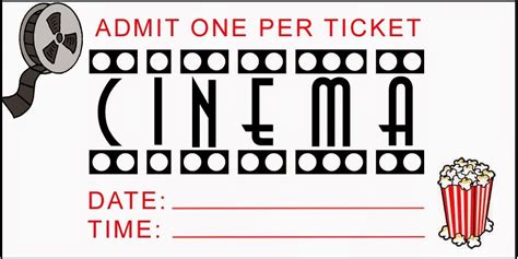 printable fake movie tickets|pretend cinema tickets to print.